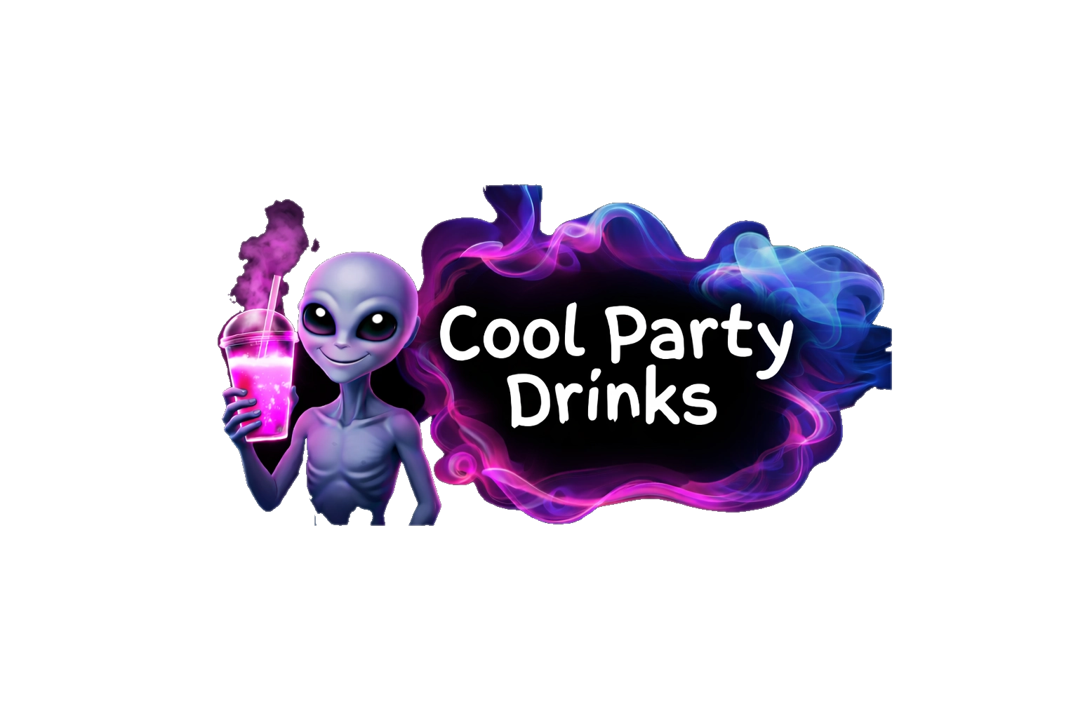 Cool Party Drinks: nuestro alien con una bebida humeante neón